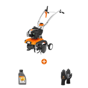 Мотофреза STIHL бензинова   2.3 kW, 3.2 к.с., 149 см3, 850 мм MH 585 + Масло STIHL четиритактово   0.6 л 10 W-30 + Ръкавици STIHL топени в нитрил полиестерни  размер 11, черни Function SensoTouch - promo-pack - 143138