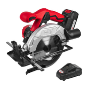 Акумулаторен ръчен циркуляр Raider    с 1 батерия и зарядно, 20 V, 2 Ah, ф 165 мм, 3700 об./мин RDP-KCS20 - promo-pack - 143231