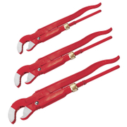 Тръбен ключ двураменен с S-челюсти комплект 3 бр., 1 - 2 , 45 °  - promo-pack - 143379