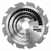 Диск циркулярен за рязане Bosch на дърво грубо с HM пластини   190 мм, 30 мм, 1.6 мм, 12 z Construct Wood - promo-pack - 145442