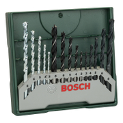 Свредло за дърво Bosch метал, дърво и камък  к-кт 15  бр.   3-8 мм Mini-X-Line - promo-pack - 145546