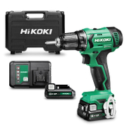Акумулаторен винтоверт HiKOKI - Hitachi с колекторен двигател   с 2 батерии и зарядно, 12 V, 2.5 Ah, 38 Nm, 0.8-10 мм DS12DA - promo-pack - 145672