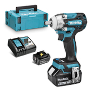 Акумулаторен гайковерт Makita с безчетков двигател   с 2 батерии и зарядно, 18 V, 5 Ah, 330 Nm, квадрат, 1/2 DTW301RTJ - promo-pack - 145750