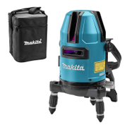 Линеен лазерен нивелир Makita с 3 лъча   без батерия и зарядно, 12 V, 0.1 мм/м SK20GD - promo-pack - 145876
