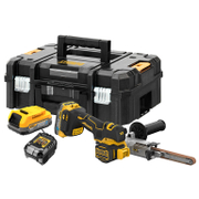 Шлайф DeWALT лентов акумулаторен   с 2 батерии и зарядно, 18 V, 1.7 Ah, 0-1700 м/мин, 457x13 мм DCM200E2T - promo-pack - 146083
