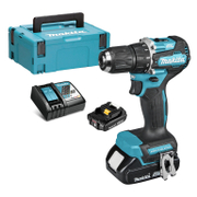 Акумулаторен винтоверт Makita с безчетков двигател   с 2 батерии и зарядно, 18 V, 2 Ah, 40 Nm, 1.5-13 мм DDF487RAJ - promo-pack - 146001