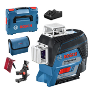 Линеен лазерен нивелир Bosch с 3 лъча   с 1 батерия и зарядно, 12 V, 2 Ah, 30 м, 120 м, 0.2 мм/м GLL 3-80 C - promo-pack - 146310