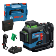 Линеен лазерен нивелир Bosch с 3 лъча   с 1 батерия и зарядно, 12 V, 2 Ah, 30 м, 100 м, 0.3 мм/м GLL 12V-100-33 CG - promo-pack - 146329