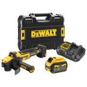 Акумулаторен ъглошлайф DeWALT    с 1 батерия и зарядно, 18 V, 6 Ah, 125 мм, 3000-9000 об./мин DCG409VST1 - promo-pack - 146429