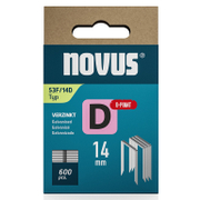 Скоби за такери Novus с D-образен връх   тип D53F/D, 11.3x1.25x14 мм, 600 бр.  - promo-pack - 147343