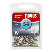 Попнит Novus стоманен със стандартна периферия   ф 4x10 мм, 20 бр. Type S4 - promo-pack - 147369