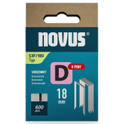 Скоби за такери Novus с D-образен връх   тип D53F/D, 11.3x1.25x18 мм, 600 бр.  - promo-pack - 147337