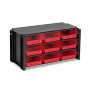 Шкаф модулен Tayg пластмасов за консумативи  с 9 чекмеджета 360х170х190 мм, червен  - promo-pack - 147814