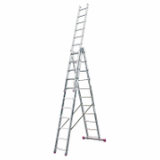 Стълба алуминиева Krause трираменна професионална   3x10 бр., 150 кг, 6.15 м Corda - promo-pack - 148073