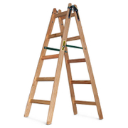 Стълба дървена  двураменна   2x5 бр., 150 кг, 1.5 м  - promo-pack - 148004