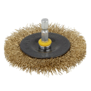 Четка дискова за бормашина Wolfcraft от месингова тел   75 мм, 10 мм, 6.35 мм, 0.3 мм  - promo-pack - 149126
