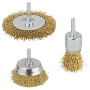 Четка дискова за бормашина Wolfcraft от месингова тел  комплект 25, 45, 75 мм, 6 мм, 3 бр.  - promo-pack - 149229