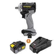 Акумулаторен ударен гайковерт Rodcraft с безчетков двигател, 20 V, 300 Nm, квадрат, 1/2 RC9067 + Зарядно устройство Rodcraft 20 V, 230 V  + Акумулаторна батерия Rodcraft Li-Ion за електроинструменти  20 V, 4 Ah  - promo-pack - 149599