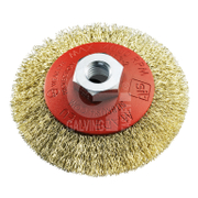 Четка дискова за ъглошлайф SIT от усукан стоманена тел с месинг   90 мм, M14 мм, 0.30 мм, M14 CO 90 E - promo-pack - 149537