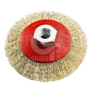 Четка дискова за ъглошлайф SIT от усукан стоманена тел с месинг   120 мм, 0.30 мм, M14 0112 - promo-pack - 149538