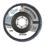 Ламелен диск за шлайфане Fervi на метал и неръждаема стомана   115 мм, 22.23 мм, P80, конусен Riflex Tiger - promo-pack - 149840