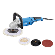 Полирмашина Fervi електрическа с плавно регулиране   1300 W, ф 180 мм, 400-3000 об./мин FFOP16003V-K - promo-pack - 149876
