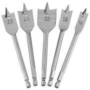 Свредло за дърво плоско с 6-стенна опашка  комплект 14-32 мм, 5 бр. DT4798 - promo-pack - 150356