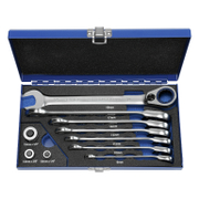 Звездогаечен ключ 6-стен/12-стен с тресчотка с палец комплект 8-19 мм, 10 бр. 50725-6005 - promo-pack - 151956