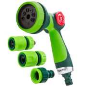 Пистолет за поливане Verto градински PVC/метал комплект 4 части 1/2 - 3/4, 8 функции, 15G712 - product - 152 VTC 100
