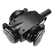 Електрически контакт тип куплунг разклонител троен 16 A, 44 IP, черен  - promo-pack - 152161