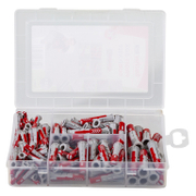 Дюбел пластмасов с опорен пръстен ф 6, 8, 10 мм, 132 бр./опак. PROFI-BOX DuoPower - promo-pack - 152487