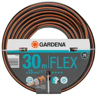 Градински маркуч за поливане Gardena PVC 2-слоен армиран  13 мм, 25 bar, 30 м, черно/оранжево, Flex