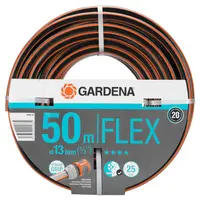 Градински маркуч за поливане Gardena PVC 2-слоен армиран  13 мм, 25 bar, 50 м, черно/оранжево, Comfort FLEX