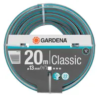 Градински маркуч за поливане Gardena PVC 2-слоен армиран  13 мм, 22 bar, 20 м, черно/синьо, Classic
