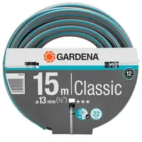 Градински маркуч за поливане Gardena PVC 2-слоен армиран  13 мм, 22 bar, 15 м, черно/синьо, Classic