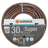 Градински маркуч за поливане Gardena PVC 2-слоен армиран  13 мм, 35 bar, 30 м, черно/оранжево, Premium SuperFLEX