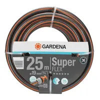 Градински маркуч за поливане Gardena PVC 2-слоен армиран  19 мм, 35 bar, 25 м, черно/оранжево, Premium SuperFLEX