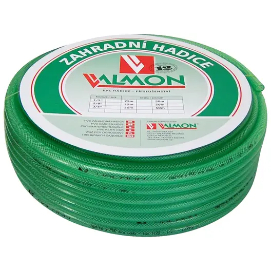 Градински маркуч за поливане Valmon PVC 2-слоен армиран  12.5 мм, 10 bar, зелен, 1122