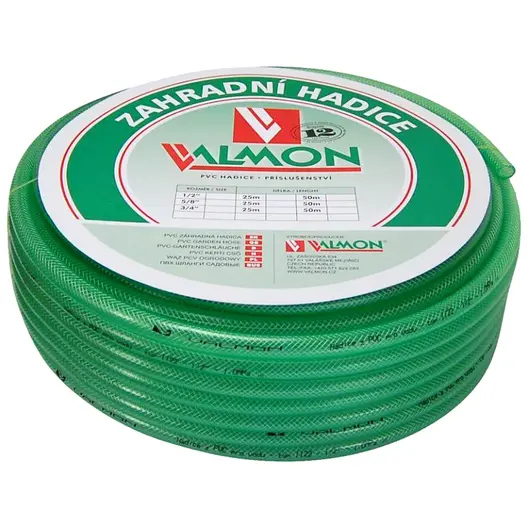 Градински маркуч за поливане Valmon PVC 2-слоен армиран  7.9 мм, 10 bar, зелен, 1122