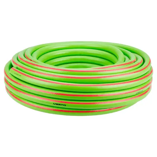 Градински маркуч за поливане Verto PVC 3-слоен армиран  25 bar, 20 м, зелен, 15G823