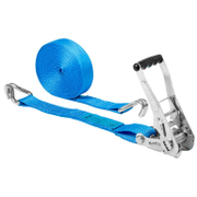 Колан за укрепване на товари с тресчотка и куки 50 мм, 3400 кг, 10 м, син LC 1700 DAN - promo-pack - 153336