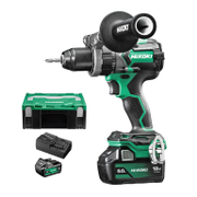 Акумулаторна бормашина HiKOKI - Hitachi    с 2 батерии и зарядно, 18 V, 5 Ah, 70 Nm, 0-500/0-2000 об./мин, 1.5-13 мм DS18DC - promo-pack - 153682