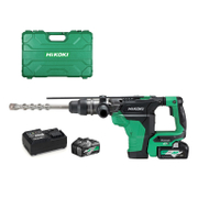 Перфоратор HiKOKI - Hitachi акумулаторен   с 2 батерии и зарядно, SDS-max, 36 V, 4 Ah, 9.2 J, 0-1400/0-1900/0-2350/0-2800 уд./мин DH3640DA - promo-pack - 153693