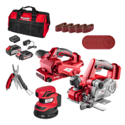 Комплект акумулаторни инструменти Raider    с 2 батерии и зарядно, RDP-KRSA20, RDP-SBS20, RDP-SEP20, 20 V, 2 Ah, 4 Ah RDP-BXS11 - promo-pack - 153804