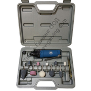 Шлайф прав пневматичен комплект с аксесоари 400 л/мин, 6 bar, 18 000 об./мин AT0302 - promo-pack - 154375