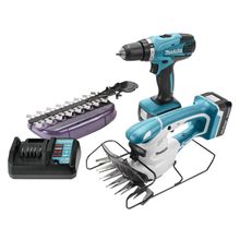 Комплект акумулаторни инструменти с 2 батерии и зарядно, DF347D, UM165D, 14.4 V, 1.3 Ah DK14004X1