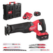 Саблен трион акумулаторен безчетков с 2 батерии и зарядно, 18 V, 5 Ah, 0-3000 хода/мин, 32 мм M18 FSZ100P-502P - promo-pack - 154575