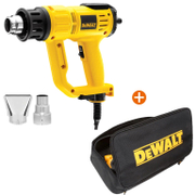Пистолет за горещ въздух DeWALT електрически в кутия   2000 W, 250-500 л/мин, 600 °C D26414 + Чанта DeWALT за инструменти   470х100х230 мм, 10 кг, черна N184943 - promo-pack - 154899