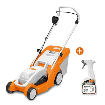 Коса STIHL електрическа колесна с кош 1.2 kW, 370 мм, 500 м2 RME 339 + Препарат за почистване на смола и масла 0.5 л VarioClean Eco