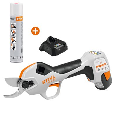 Акумулаторна лозарска ножица STIHL    с 1 батерия и зарядно, 10.8 V, 2.6 Ah, ф 25 мм ASA 20+Спрей смазка STIHL универсална   0.4 л